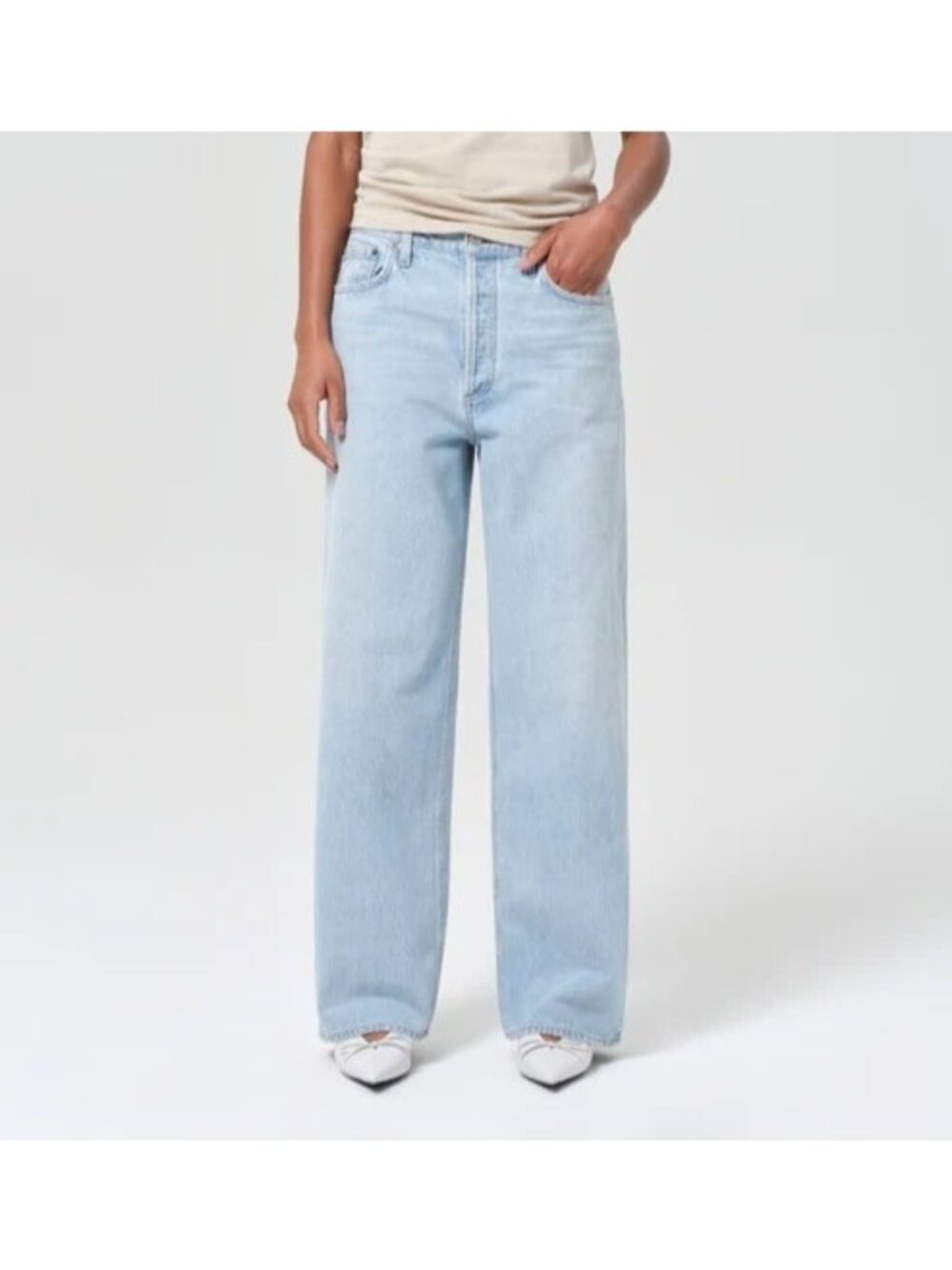 Agolde Low Slung Baggy Jeans Denim Wide Leg Classic Casual Y2K Womens 30